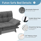 Canapé Futon, Canapé Convertible Pliable en Mousse à Mémoire de Forme, Lit de Repos