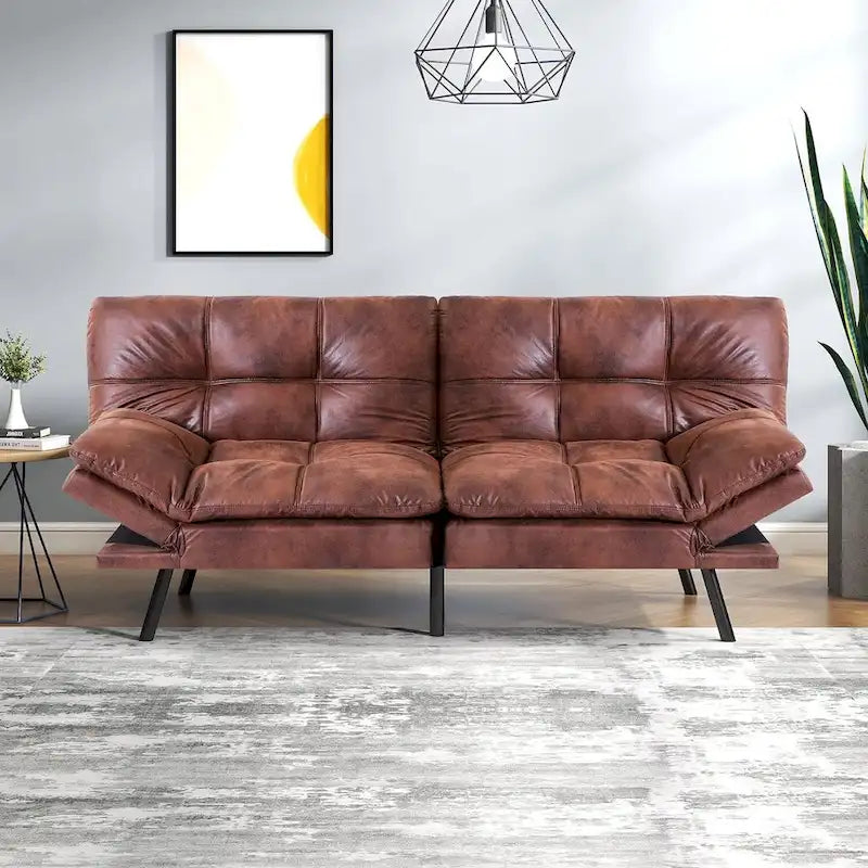 Canapé Futon, Canapé Convertible Pliable en Mousse à Mémoire de Forme, Lit de Repos