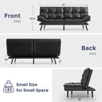 Canapé Futon, Canapé Convertible Pliable en Mousse à Mémoire de Forme, Lit de Repos