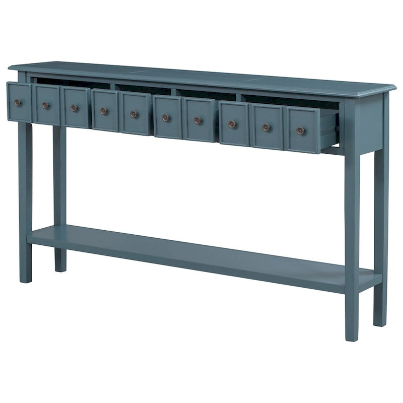 Console de couloir longue rustique à 4 tiroirs