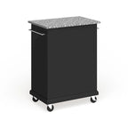 Chariot/îlot compact avec plateau en granit gris et finition noire