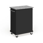 Chariot/îlot compact avec plateau en granit gris et finition noire