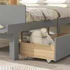 Lit double avec banc de pied de lit, 2 tiroirs