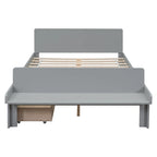 Lit double avec banc de pied de lit, 2 tiroirs