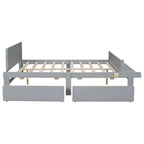 Lit double avec banc de pied de lit, 2 tiroirs