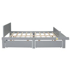 Lit double avec banc de pied de lit, 2 tiroirs