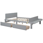 Lit double avec banc de pied de lit, 2 tiroirs