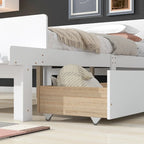 Lit double avec banc de pied de lit, 2 tiroirs