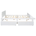 Lit double avec banc de pied de lit, 2 tiroirs