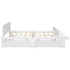 Lit double avec banc de pied de lit, 2 tiroirs