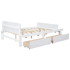 Lit double avec banc de pied de lit, 2 tiroirs