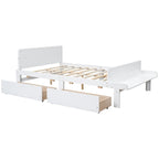 Lit double avec banc de pied de lit, 2 tiroirs