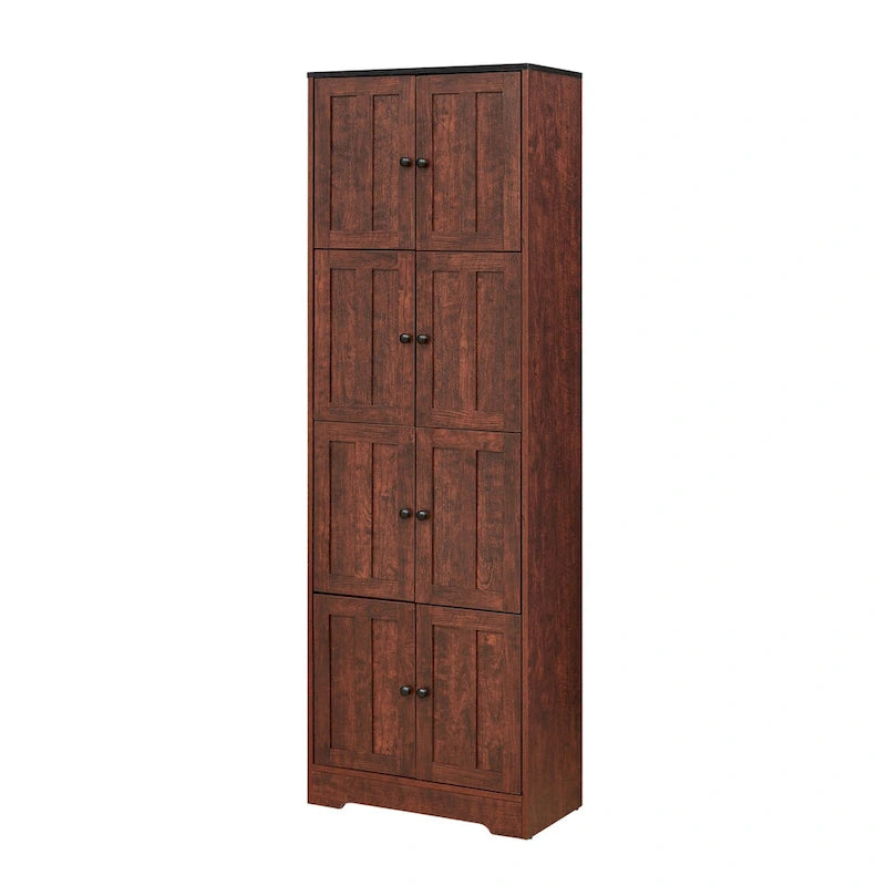 Meuble de Rangement Haut avec 8 Portes et 4 Étagères, Meuble de Rangement Mural