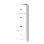 Meuble de Rangement Haut avec 8 Portes et 4 Étagères, Meuble de Rangement Mural