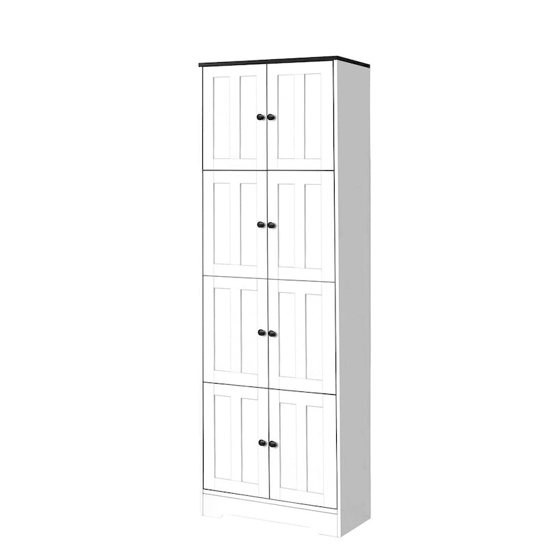 Meuble de Rangement Haut avec 8 Portes et 4 Étagères, Meuble de Rangement Mural
