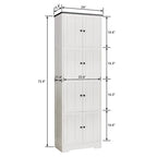 Meuble de Rangement Haut avec 8 Portes et 4 Étagères, Meuble de Rangement Mural
