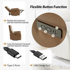 Fauteuil inclinable électrique pivotant en similicuir moderne avec ports USB