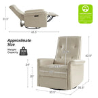 Fauteuil inclinable électrique pivotant en similicuir moderne avec ports USB