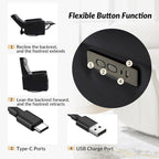 Fauteuil inclinable électrique pivotant en similicuir moderne avec ports USB