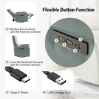 Fauteuil inclinable électrique pivotant en similicuir moderne avec ports USB