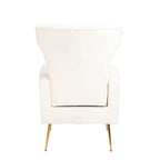 Fauteuil d'appoint en velours, fauteuil à dossier haut avec pieds dorés, canapé simple rembourré