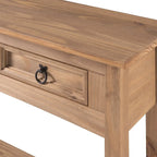 Console de table de couloir en bois à trois tiroirs série chalet pour la maison et le bureau