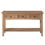 Console de table de couloir en bois à trois tiroirs série chalet pour la maison et le bureau
