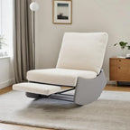 Fauteuil à bascule moderne inclinable, Fauteuil de crèche confortable avec repose-pieds