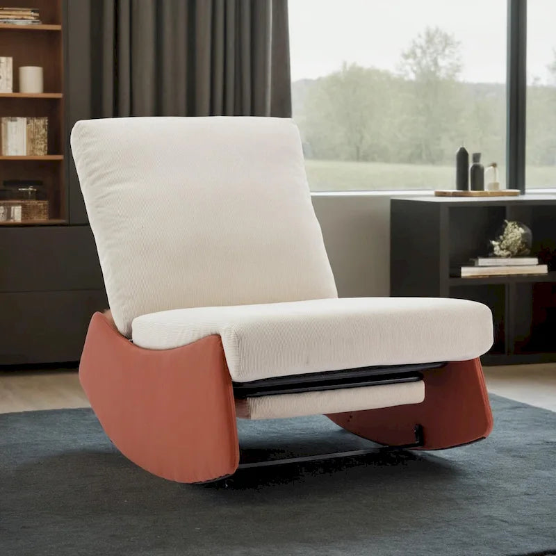 Fauteuil à bascule moderne inclinable, Fauteuil de crèche confortable avec repose-pieds