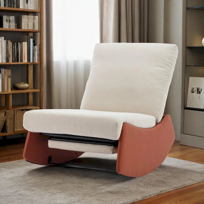 Fauteuil à bascule moderne inclinable, Fauteuil de crèche confortable avec repose-pieds