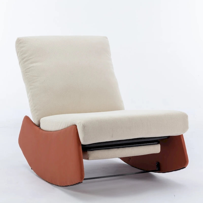 Fauteuil à bascule moderne inclinable, Fauteuil de crèche confortable avec repose-pieds