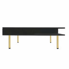 Table Basse Brillante à 2 Niveaux Design Carré