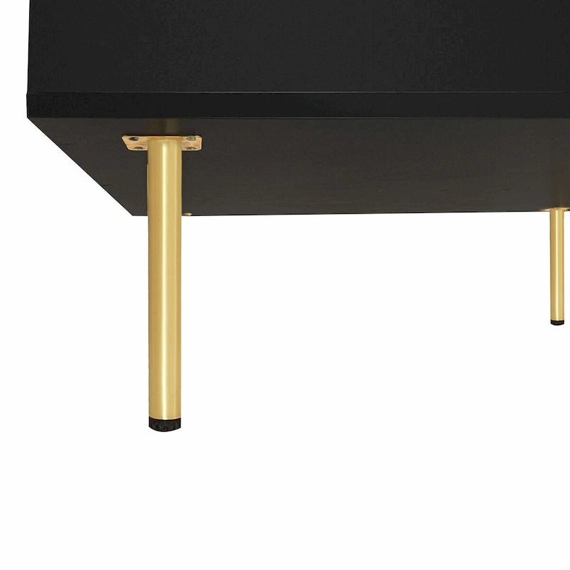 Table Basse Brillante à 2 Niveaux Design Carré