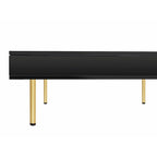 Table Basse Brillante à 2 Niveaux Design Carré