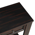 Console en pin avec 4 tiroirs et 1 étagère inférieure