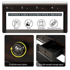Console en pin avec 4 tiroirs et 1 étagère inférieure