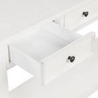 Console en pin avec 4 tiroirs et 1 étagère inférieure