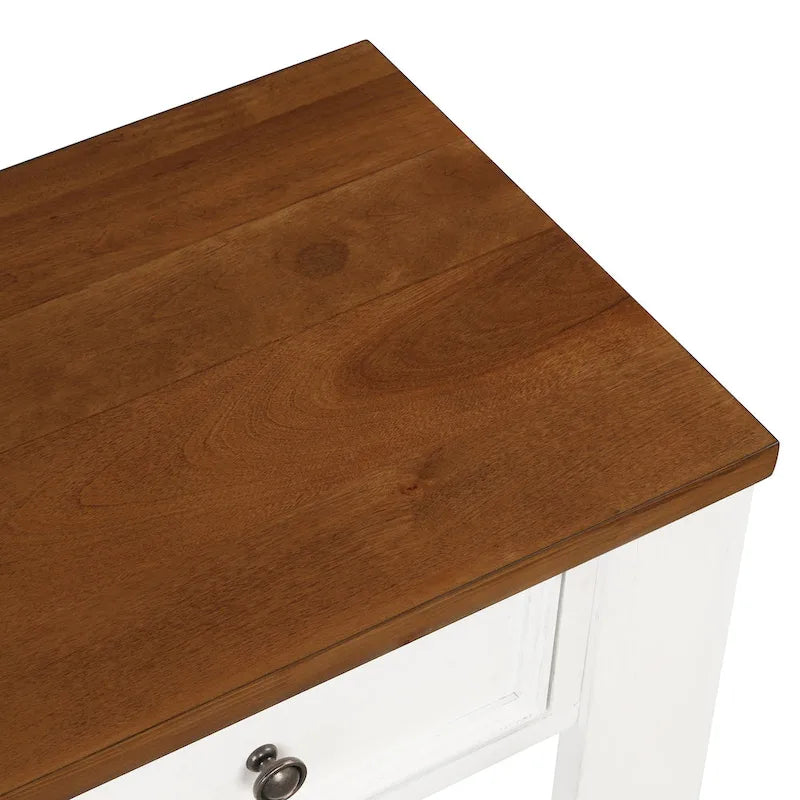 Console en pin avec 4 tiroirs et 1 étagère inférieure