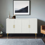 Meuble TV en bois avec armoire de rangement et étagères réglables