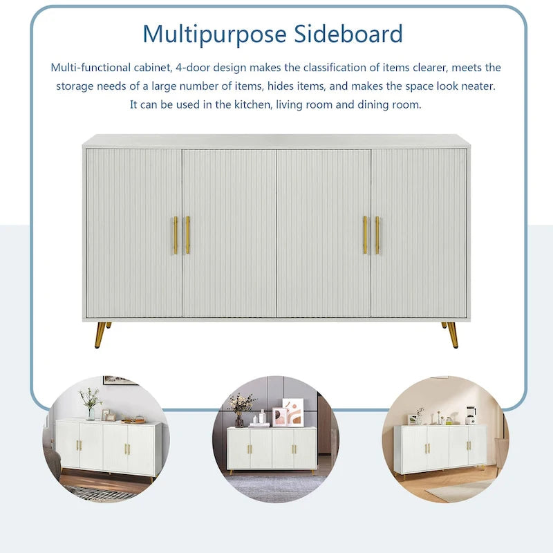 Meuble TV en bois avec armoire de rangement et étagères réglables