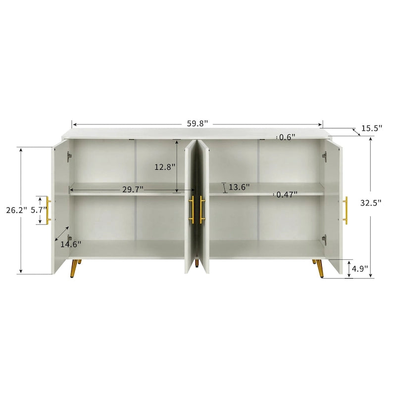 Meuble TV en bois avec armoire de rangement et étagères réglables