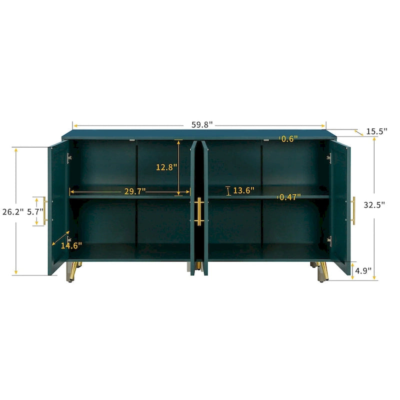 Meuble TV en bois avec armoire de rangement et étagères réglables