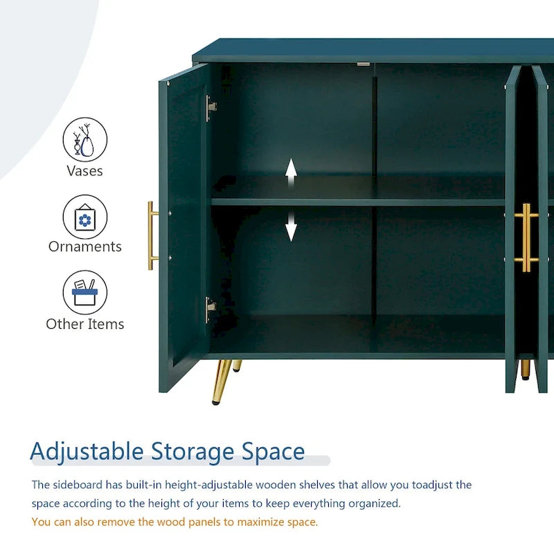 Meuble TV en bois avec armoire de rangement et étagères réglables