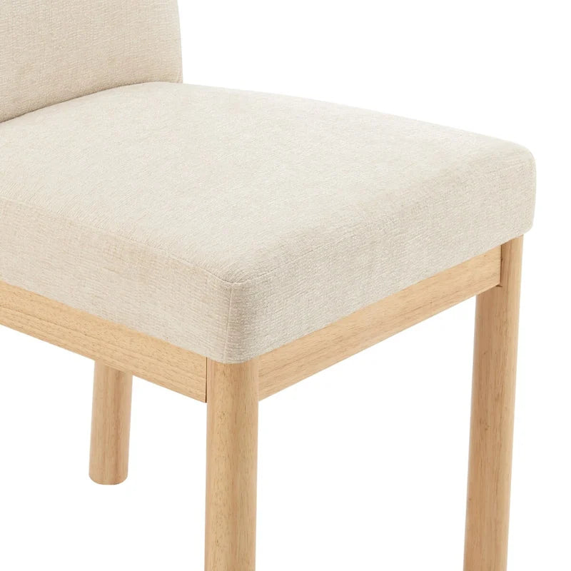 Chaise de salle à manger avec dossier bas/dossier haut en chenille