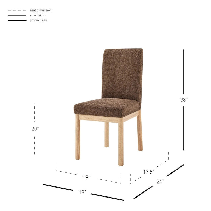 Chaise de salle à manger avec dossier bas/dossier haut en chenille