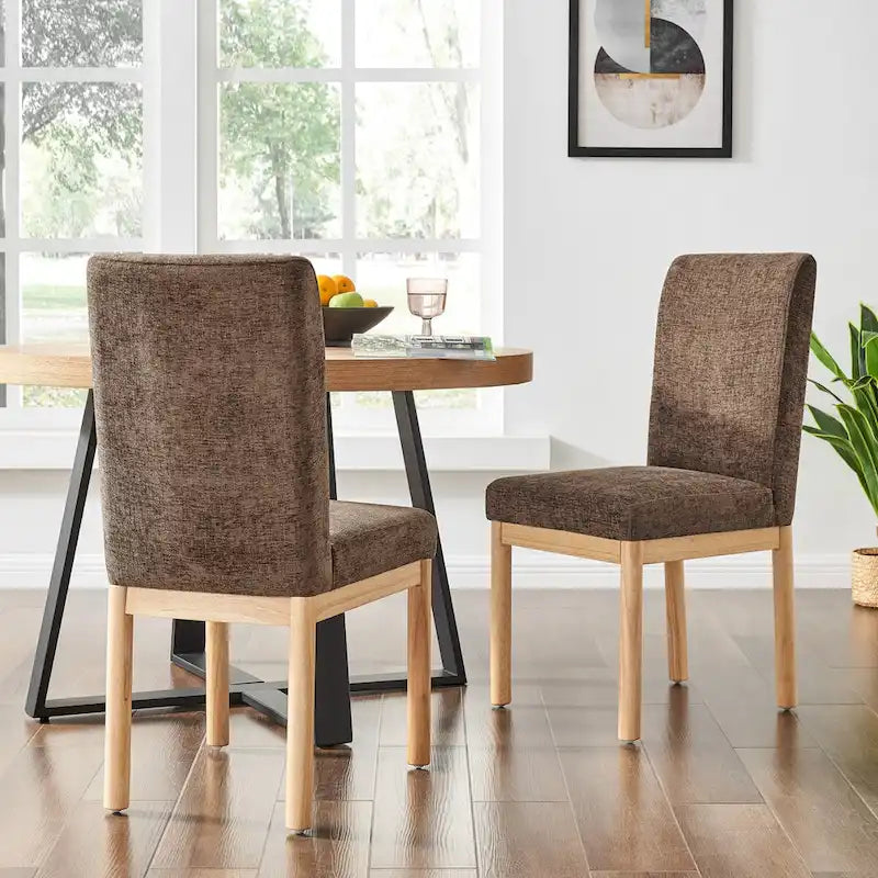 Chaise de salle à manger avec dossier bas/dossier haut en chenille