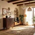 Meuble d'appoint en bois avec rangement et étagère réglable pour salle à manger